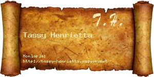 Tassy Henrietta névjegykártya